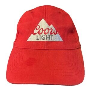 Coors Light Hat Cap Logo Red SnapBack Booze Party Colorado‎ Rockies Beer Rodeo